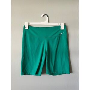 Nike Dri-Fit Biker Shorts Green Athletic Women Size Large